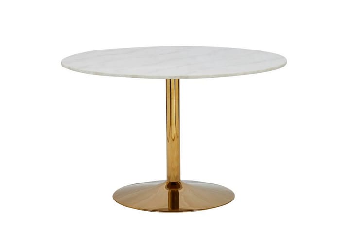 Matbord Justine 100 cm Runt Marmor - Vit|Mässing - Möbler - Bord & matgrupp - Matbord & köksbord