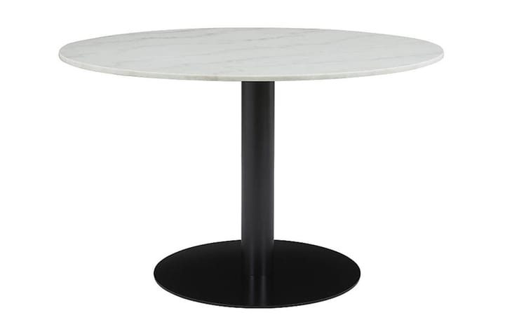 Matbord Justine 106 cm Runt Marmor - Vit|Svart - Möbler - Bord & matgrupp - Matbord & köksbord