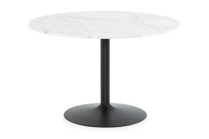 Matbord Justine 120 cm Runt Marmor - Vit|Svart - Möbler - Bord - Matbord & köksbord