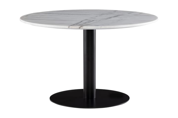 Matbord Justine 120 cm Runt Marmor - Vit|Svart - Möbler - Bord & matgrupp - Matbord & köksbord