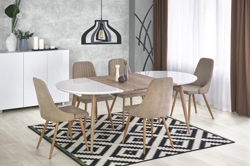 Matbord Kiplin Förlängningsbart 120 cm - Vit|San Remo Ek - Möbler - Fåtölj & stolar - Matstol & köksstol