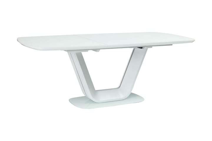Matbord Komati Förlängningsbart 160 cm - Glas/Vit - Möbler - Bord & matgrupp - Matbord & köksbord