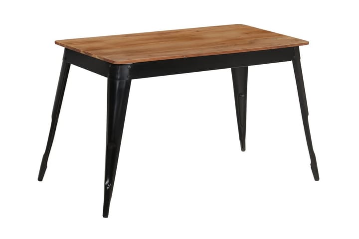 Matbord massivt akaciaträ och stål 120x60x76 cm - Brun - Möbler - Bord & matgrupp - Matbord & köksbord