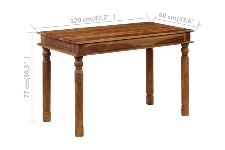 Matbord massivt sheshamträ 120x60x77 cm - Brun - Möbler - Bord & matgrupp - Matbord & köksbord