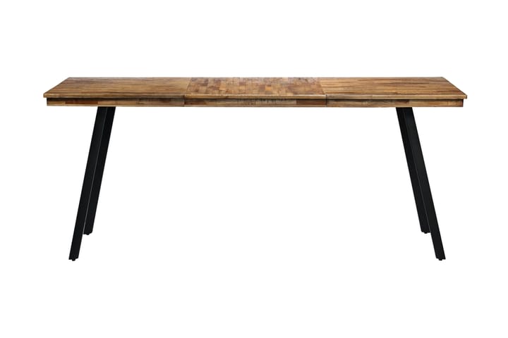 Matbord massivt teakträ och stål 180x90x76 cm - Brun - Möbler - Bord & matgrupp - Matbord & köksbord