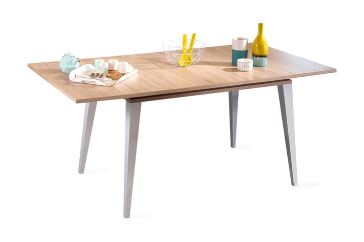 Matbord Meunier Förlängningsbart 134 cm - Ek|Vit - Möbler - Bord & matgrupp - Matbord & köksbord