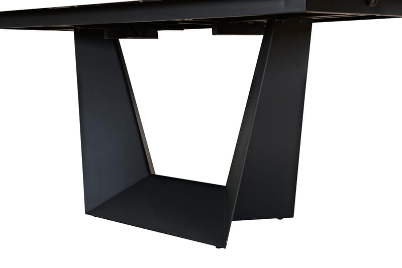 Matbord Ninon Förlängningsbart 160 cm Metall/Glas - Svart - Möbler - Bord & matgrupp - Matbord & köksbord