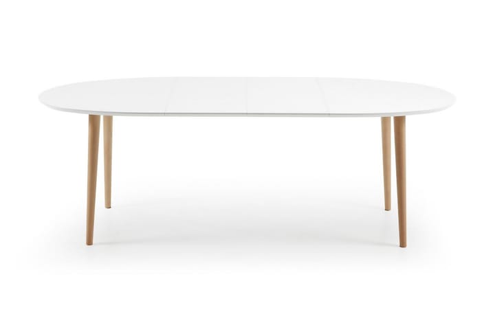 Matbord Oakland Förlängningsbart 140 cm Oval - Massivt Trä/Vit - Möbler - Bord & matgrupp - Matbord & köksbord