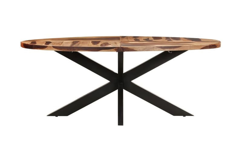 Matbord ovalt 200x100x75 cm massivt akaciaträ med sheshamyta - Brun - Möbler - Bord & matgrupp - Matbord & köksbord