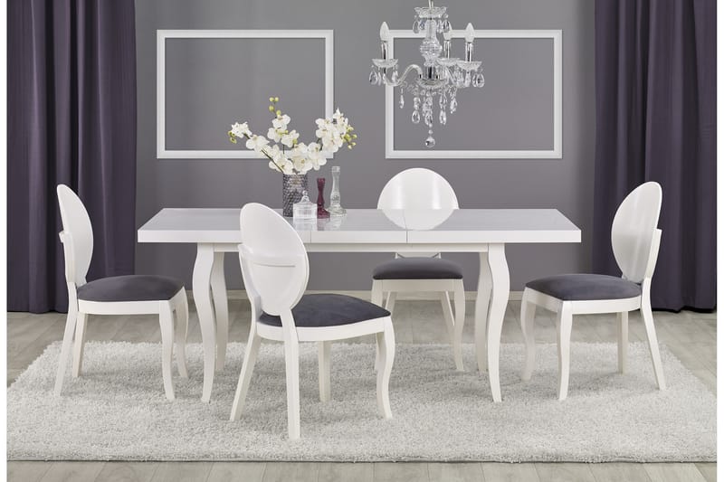 Matbord Poderi Förlängningsbart 160 cm - Vit - Möbler - Bord & matgrupp - Matbord & köksbord