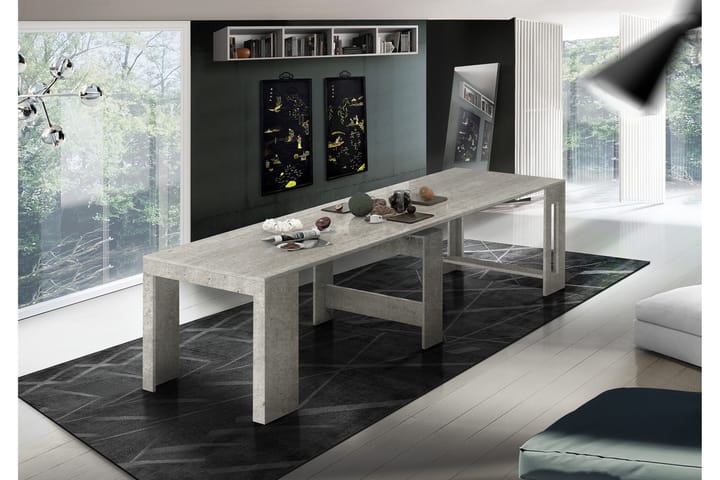 Matbord Prasad Förlängningsbart 90 cm - Betonggrå - Möbler - Bord & matgrupp - Matbord & köksbord