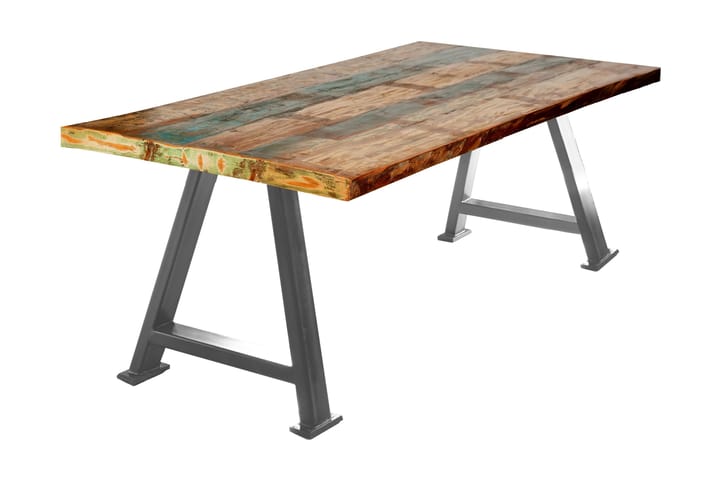 Matbord Raital 160x85 cm - Återvunnet Trä/Flerfärgad/Silver - Möbler - Bord & matgrupp - Matbord & köksbord