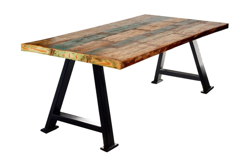 Matbord Raital 160x85 cm - Återvunnet Trä/Flerfärgad/Svart - Möbler - Bord & matgrupp - Matbord & köksbord