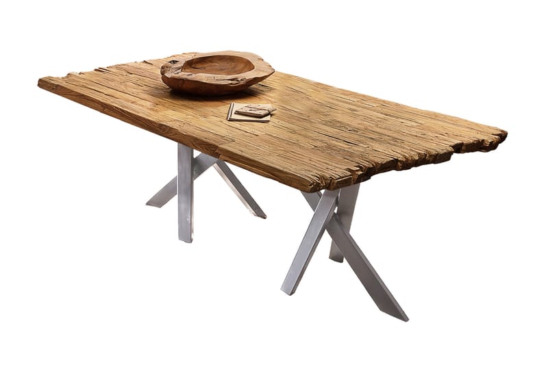 Matbord Raital 160x90 cm - Återvunnen Teak/Silver - Möbler - Bord & matgrupp - Matbord & köksbord