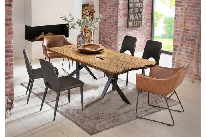 Matbord Raital 160x90 cm - Återvunnen Teak/Svart - Möbler - Bord & matgrupp - Matbord & köksbord