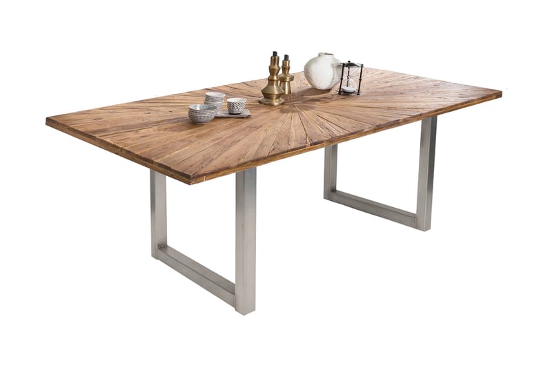 Matbord Raital 180x100 cm - Återvunnen Teak/Silver - Möbler - Bord & matgrupp - Matbord & köksbord