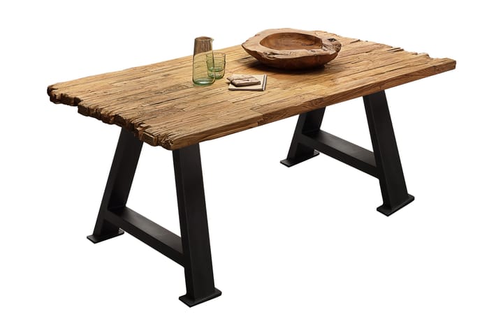 Matbord Raital 180x100 cm - Återvunnen Teak/Svart - Möbler - Bord & matgrupp - Matbord & köksbord