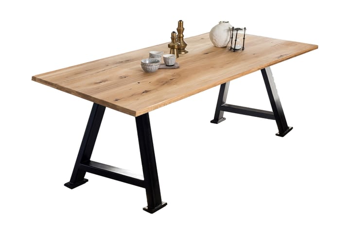 Matbord Raital 180x100 cm - Ek/Svart - Möbler - Bord & matgrupp - Matbord & köksbord