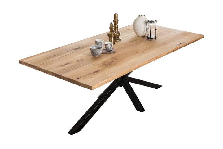 Matbord Raital 180x100 cm - Ek/Svart - Möbler - Bord & matgrupp - Matbord & köksbord