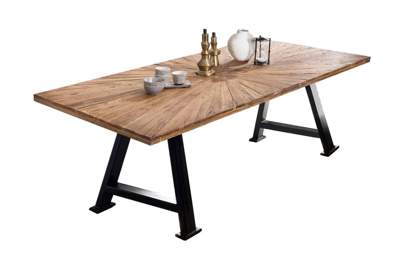 Matbord Raital 220 cm - Återvunnen Teak/Svart - Möbler - Bord & matgrupp - Matbord & köksbord