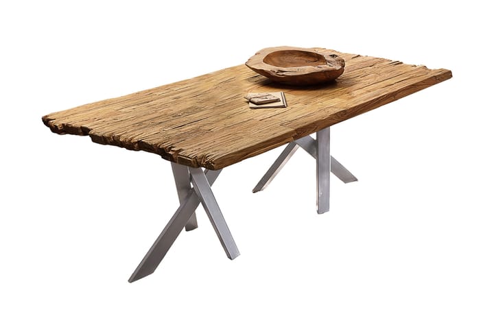 Matbord Raital 240 cm - Återvunnen Teak/Silver - Möbler - Bord & matgrupp - Matbord & köksbord