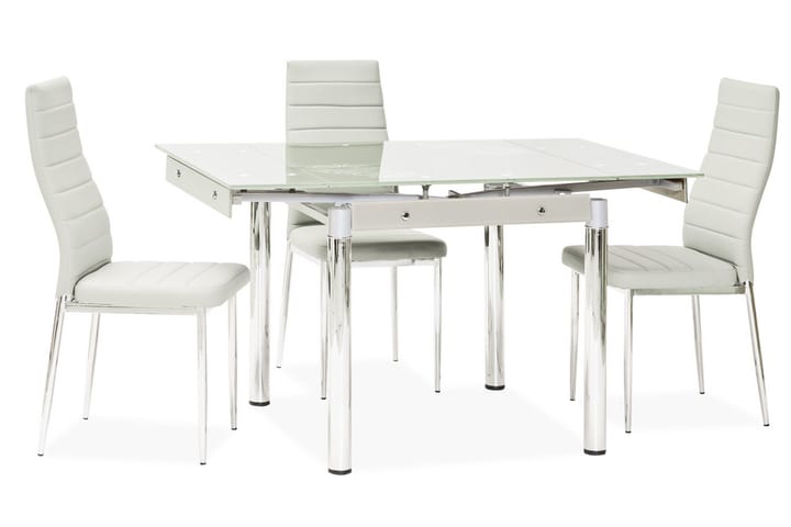 Matbord Rapala Förlängningsbart 80 cm - Glas/Vit - Möbler - Bord & matgrupp - Matbord & köksbord
