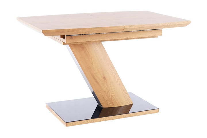 Matbord Rexdale Förlängningsbart 120 cm - Glas/Ek/Svart - Möbler - Bord & matgrupp - Matbord & köksbord
