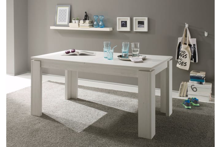 Matbord Rifallet Förläningsbart 160 cm - Beige|Grå|Vit - Möbler - Bord & matgrupp - Matbord & köksbord