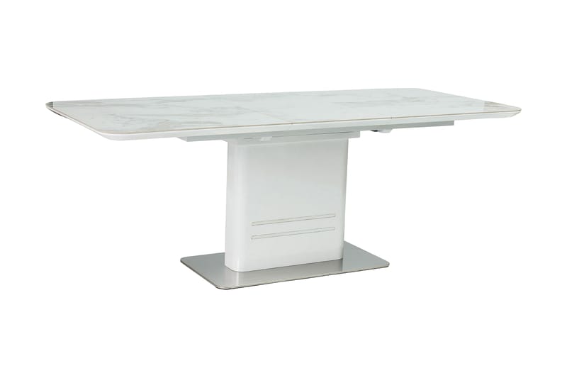 Matbord Settef Förlängningsbart 160 cm - Keramik/Vit/Silver - Möbler - Bord & matgrupp - Matbord & köksbord