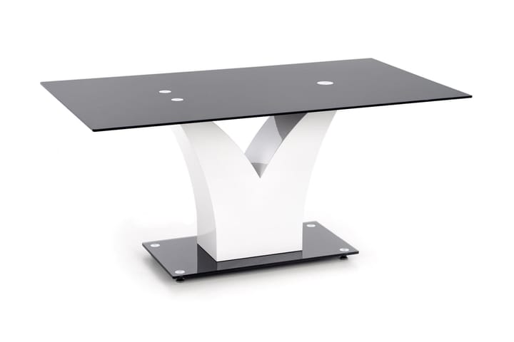 Matbord Steltzer 160 cm Glas - Svart|Vit - Möbler - Bord & matgrupp - Matbord & köksbord