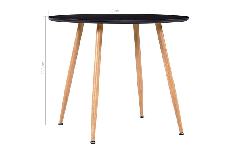 Matbord svart och ek 90x73,5 cm MDF - Svart - Möbler - Bord & matgrupp - Matbord & köksbord