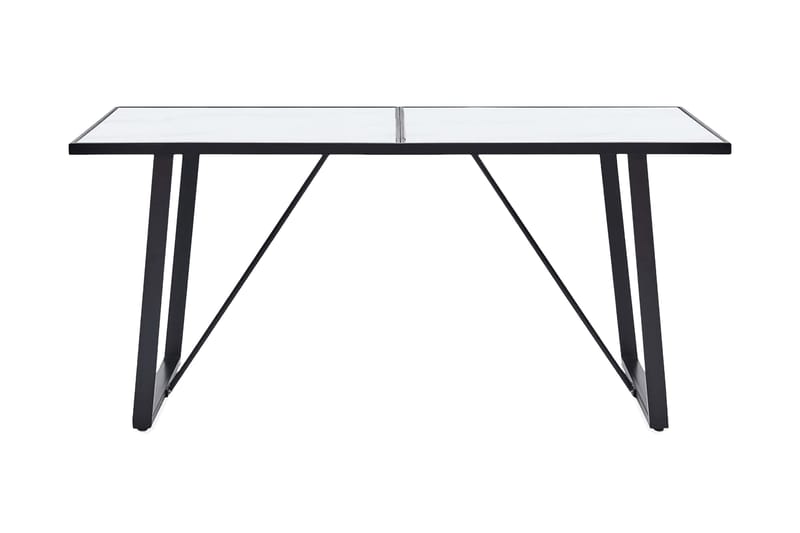 Matbord vit 160x80x75 cm härdat glas - Vit - Möbler - Bord & matgrupp - Matbord & köksbord