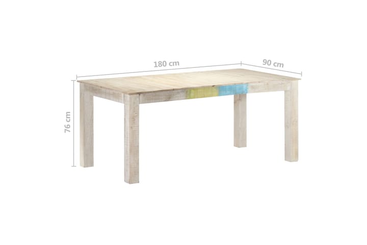 Matbord vit 180x90x76 cm massivt mangoträ - Vit - Möbler - Bord & matgrupp - Matbord & köksbord
