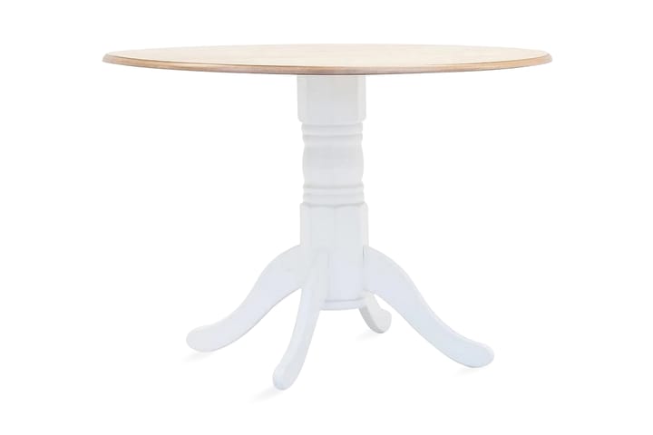Matbord vit och brun 106 cm massivt gummiträ - Vit - Möbler - Bord & matgrupp - Matbord & köksbord