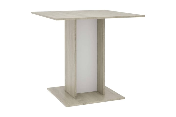 Matbord vit och sonoma-ek 80x80x75 cm spånskiva - Flerfärgad - Möbler - Bord & matgrupp - Matbord & köksbord