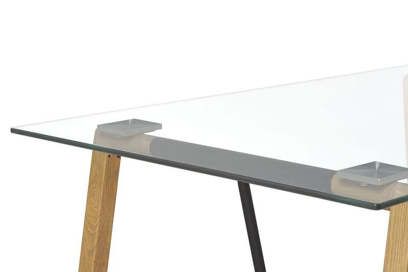 Matbord Wauna 140 cm - Glas/Ljusbrun/Svart - Möbler - Bord & matgrupp - Matbord & köksbord