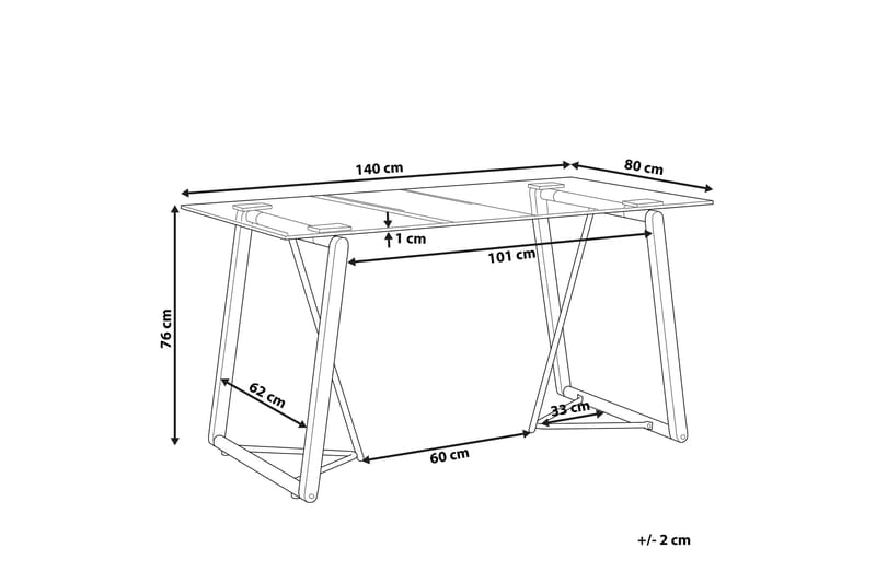 Matbord Wauna 140 cm - Glas/Ljusbrun/Svart - Möbler - Bord & matgrupp - Matbord & köksbord