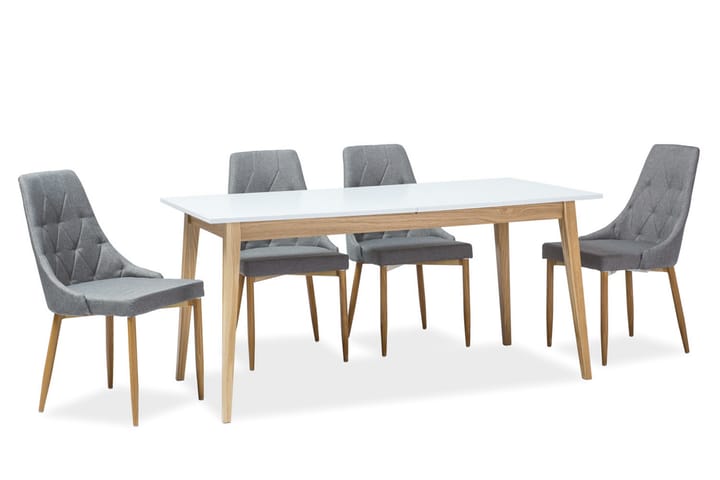 Matbord Xivert Förlängningsbart 120 cm - Vit/Ek - Möbler - Bord & matgrupp - Matbord & köksbord