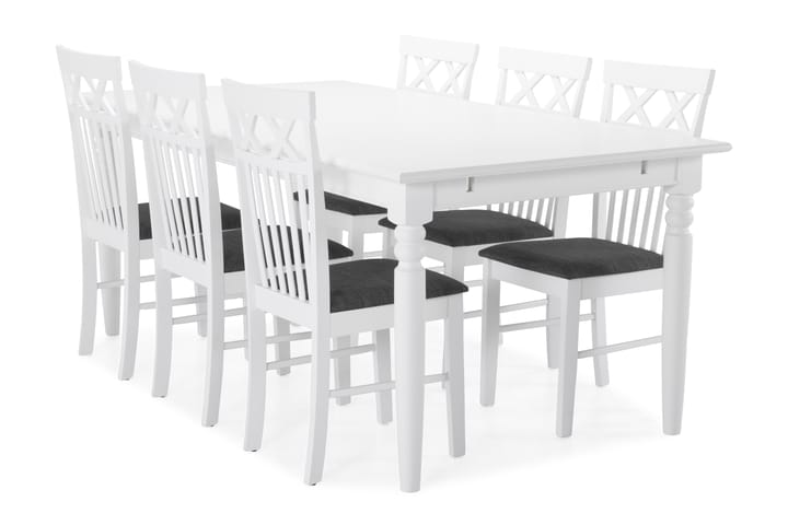 Matbord Hampton med 6 st Magdalena stolar - Vit - Möbler - Bord & matgrupp - Matgrupp