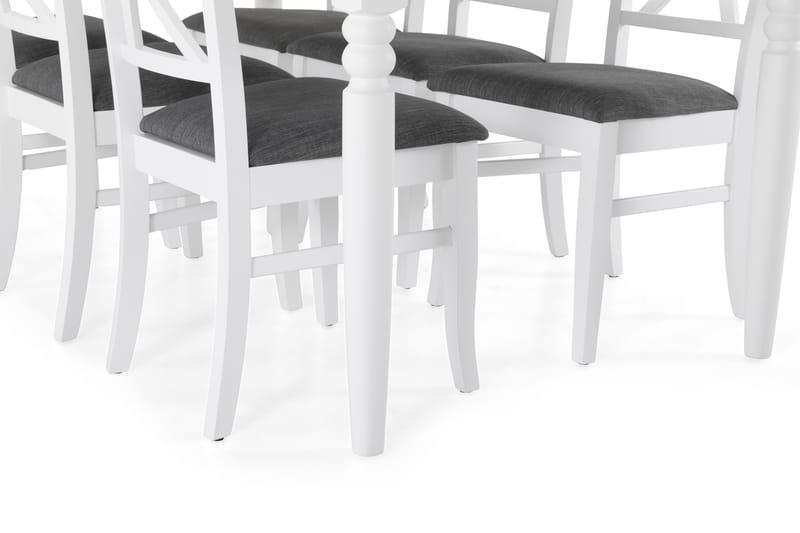 Matbord Hampton med 6 st Twain stolar - Vit - Möbler - Bord & matgrupp - Matgrupp