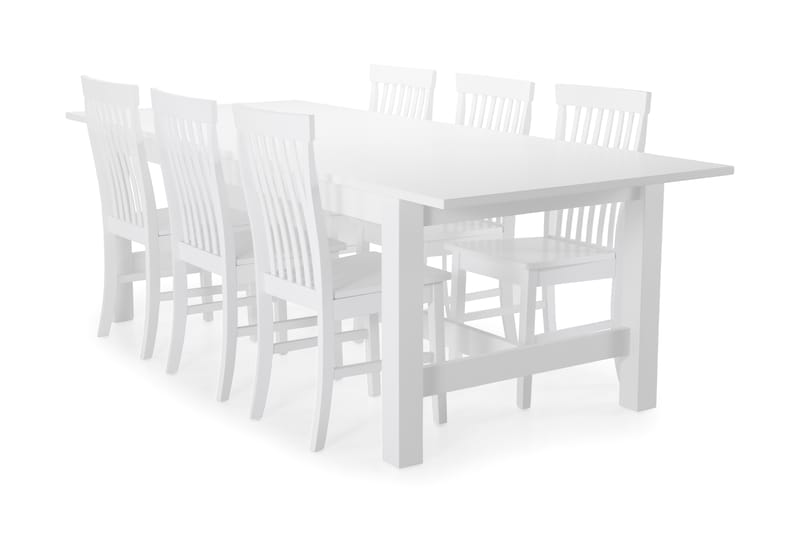 Matbord Isadora med 6 st Milica stolar - Vit - Möbler - Bord & matgrupp - Matgrupp
