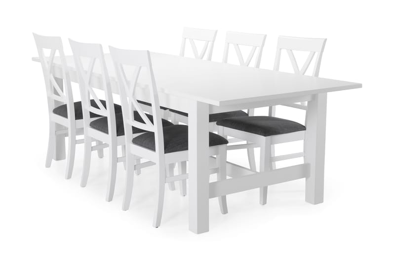 Matbord Isadora med 6 st Twain stolar - Vit - Möbler - Bord & matgrupp - Matgrupp