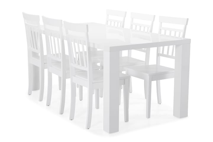 Matbord Jack med 6 st Catskill stolar - Vit - Möbler - Bord & matgrupp - Matgrupp