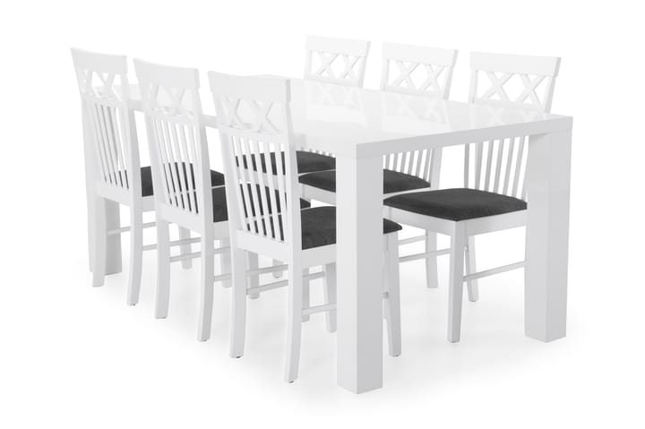 Matbord Jack med 6 st Magdalena stolar - Vit - Möbler - Bord & matgrupp - Matgrupp