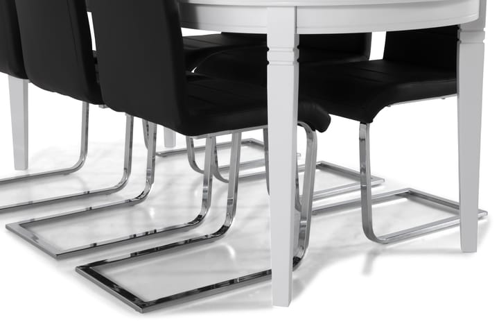 Matbord Lowisa 200 cm Ovalt - Vit|Svart - Möbler - Bord & matgrupp - Matgrupp
