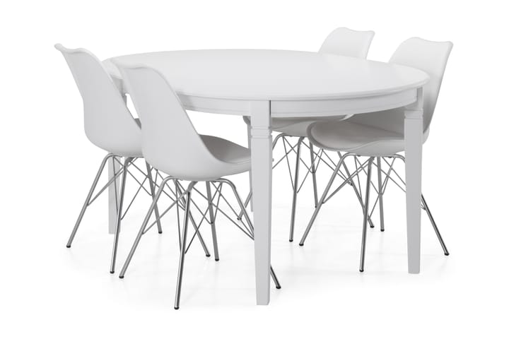 Matbord Lowisa Förlängningsbart 150 cm Ovalt - Vit - Möbler - Bord & matgrupp - Matgrupp