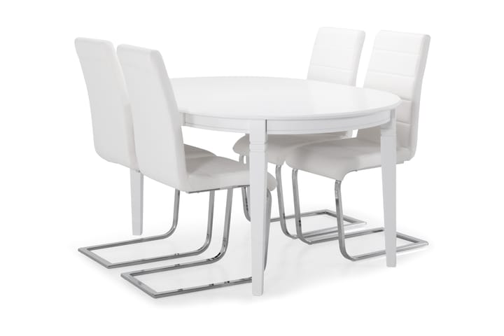 Matbord Lowisa med 4 st Jack stolar - Vit - Möbler - Bord & matgrupp - Matgrupp
