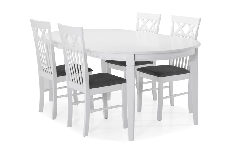 Matbord Lowisa med 4 st Magdalena stolar - Vit - Utemöbler & utemiljö - Utegrupp - Matgrupp utomhus