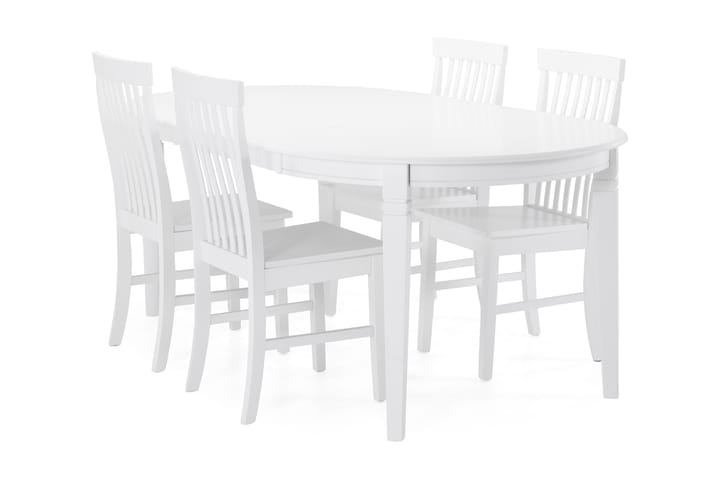 Matbord Lowisa med 4 st Milica stolar - Vit - Möbler - Bord & matgrupp - Matgrupp