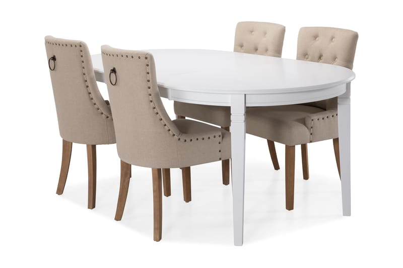 Matbord Lowisa med 4 st Ophelia stolar - Beige - Möbler - Bord & matgrupp - Matgrupp